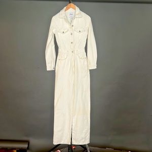 Zara extra small white denim jumpsuit